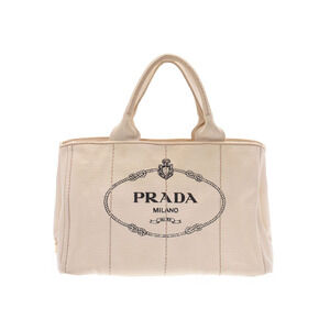 Prada Canapa white canvas tote bag